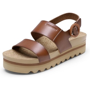 image:imageDREAM PAIRS Womens Orthopedic Arch Support Platform Sandals Comfortable Cork Insole Low Wedges Sandals Flatform Summer Dress Shoes Cute Buckle Wedges for BeachBrown