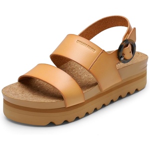 image:imageDREAM PAIRS Womens Orthopedic Arch Support Platform Sandals Comfortable Cork Insole Low Wedges Sandals Flatform Summer Dress Shoes Cute Buckle Wedges for BeachNatural