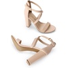 image:imageDREAM PAIRS 4 inch High Heels for Women Chunky Block Cross Strap Open Toe Dress Sandals for Wedding Bridal Evening Homecoming PromNude