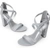 image:imageDREAM PAIRS 4 inch High Heels for Women Chunky Block Cross Strap Open Toe Dress Sandals for Wedding Bridal Evening Homecoming PromSilver