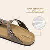 image:imageDREAM PAIRS Arch Support Thong Sandals for Women Casual Leather Flip Flops Dressy Slides with Soft Cork Footbed Adjustable Strap for Summer Beach VacationBrown