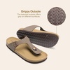 image:imageDREAM PAIRS Arch Support Thong Sandals for Women Casual Leather Flip Flops Dressy Slides with Soft Cork Footbed Adjustable Strap for Summer Beach VacationBrown