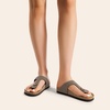 image:imageDREAM PAIRS Arch Support Thong Sandals for Women Casual Leather Flip Flops Dressy Slides with Soft Cork Footbed Adjustable Strap for Summer Beach VacationBrown