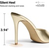 image:imageDREAM PAIRS Mule Heels for Women High Heels Stiletto Open Round Peep Toe Mules Sandals Slip on Dress Shoes 2026 Sexy Heeled for Party Dressy Prom WeddingLight Gold