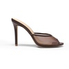 image:imageDREAM PAIRS Mule Heels for Women High Heels Stiletto Open Round Peep Toe Mules Sandals Slip on Dress Shoes 2026 Sexy Heeled for Party Dressy Prom WeddingBrown
