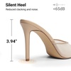 image:imageDREAM PAIRS Mule Heels for Women High Heels Stiletto Open Round Peep Toe Mules Sandals Slip on Dress Shoes 2026 Sexy Heeled for Party Dressy Prom WeddingNudemesh