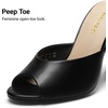image:imageDREAM PAIRS Mule Heels for Women High Heels Stiletto Open Round Peep Toe Mules Sandals Slip on Dress Shoes 2026 Sexy Heeled for Party Dressy Prom WeddingBlackpu
