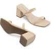image:imageDREAM PAIRS Sandal Heels for Women Low Square Open Toe Block Chunky Heels Slip On Slides Mules for Party Homecoming DailyNude