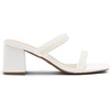 image:imageDREAM PAIRS Sandal Heels for Women Low Square Open Toe Block Chunky Heels Slip On Slides Mules for Party Homecoming DailyPure White