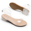 image:imageDREAM PAIRS Women Black White Nude Clear Sandals Low Heel Dressy Sandals Ankle Strap Open Toe Chunky Block Heeled Summer Classic Comfortable Flat Shoes