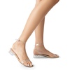 image:imageDREAM PAIRS Women Black White Nude Clear Sandals Low Heel Dressy Sandals Ankle Strap Open Toe Chunky Block Heeled Summer Classic Comfortable Flat Shoes