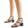 image:imageDREAM PAIRS Womens Block Heels 2 inch Strappy Square Toe Dressy Chunky Low Heeled Sandals for Party Wedding EveningBlackpu