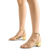 image:imageDREAM PAIRS Womens Block Heels 2 inch Strappy Square Toe Dressy Chunky Low Heeled Sandals for Party Wedding EveningGoldmetallic