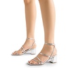 image:imageDREAM PAIRS Womens Block Heels 2 inch Strappy Square Toe Dressy Chunky Low Heeled Sandals for Party Wedding EveningSilvermetallic
