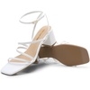image:imageDREAM PAIRS Womens Block Heels 2 inch Strappy Square Toe Dressy Chunky Low Heeled Sandals for Party Wedding EveningWhitepu