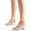 image:imageDREAM PAIRS Womens Block Heels 2 inch Strappy Square Toe Dressy Chunky Low Heeled Sandals for Party Wedding EveningWhitepu