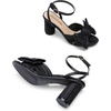 image:imageDREAM PAIRS Womens Bow Knot Heeled Sandals Low Chunky Heels Open Toe Ankle Strap Slingback Dress Shoes for Wedding Bridal PartyBlack