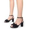 image:imageDREAM PAIRS Womens Bow Knot Heeled Sandals Low Chunky Heels Open Toe Ankle Strap Slingback Dress Shoes for Wedding Bridal PartyBlack