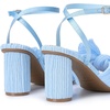 image:imageDREAM PAIRS Womens Bow Knot Heeled Sandals Low Chunky Heels Open Toe Ankle Strap Slingback Dress Shoes for Wedding Bridal PartyBlue