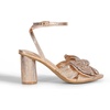 image:imageDREAM PAIRS Womens Bow Knot Heeled Sandals Low Chunky Heels Open Toe Ankle Strap Slingback Dress Shoes for Wedding Bridal PartyChampagne