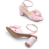 image:imageDREAM PAIRS Womens Bow Knot Heeled Sandals Low Chunky Heels Open Toe Ankle Strap Slingback Dress Shoes for Wedding Bridal PartyPink