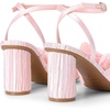 image:imageDREAM PAIRS Womens Bow Knot Heeled Sandals Low Chunky Heels Open Toe Ankle Strap Slingback Dress Shoes for Wedding Bridal PartyPink