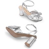 image:imageDREAM PAIRS Womens Bow Knot Heeled Sandals Low Chunky Heels Open Toe Ankle Strap Slingback Dress Shoes for Wedding Bridal PartySilver