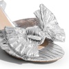 image:imageDREAM PAIRS Womens Bow Knot Heeled Sandals Low Chunky Heels Open Toe Ankle Strap Slingback Dress Shoes for Wedding Bridal PartySilver