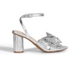 image:imageDREAM PAIRS Womens Bow Knot Heeled Sandals Low Chunky Heels Open Toe Ankle Strap Slingback Dress Shoes for Wedding Bridal PartySilver