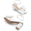 image:imageDREAM PAIRS Womens Bow Knot Heeled Sandals Low Chunky Heels Open Toe Ankle Strap Slingback Dress Shoes for Wedding Bridal PartyWhite