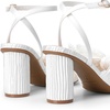 image:imageDREAM PAIRS Womens Bow Knot Heeled Sandals Low Chunky Heels Open Toe Ankle Strap Slingback Dress Shoes for Wedding Bridal PartyWhite