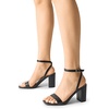 image:imageDREAM PAIRS Womens Chunky Heels Square Open Toe Ankle Buckle Strappy Block Heeled Sandals for Party Wedding DailyBlackpu