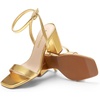 image:imageDREAM PAIRS Womens Chunky Heels Square Open Toe Ankle Buckle Strappy Block Heeled Sandals for Party Wedding DailyGoldmetallic