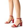 image:imageDREAM PAIRS Womens Chunky Heels Square Open Toe Ankle Buckle Strappy Block Heeled Sandals for Party Wedding DailyRedpu