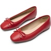 image:imageDREAM PAIRS Womens Flats Square Toe Ballet Flats Comfortable Casual Ballerina Flat Dress Shoes with Bow Suitable for Dressy Business Casual Work OfficeRed