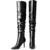 image:imageDREAM PAIRS Womens High Heels Over The Knee Boots Thigh High Pointed Toe Stiletto Long Fall Sexy BootsBlackpu