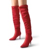 image:imageDREAM PAIRS Womens High Heels Over The Knee Boots Thigh High Pointed Toe Stiletto Long Fall Sexy BootsRedsuede