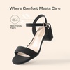 image:imageDREAM PAIRS Womens Low Heels Block Open Toe Ankle Strap Classic Short Chunky Sandals with Buckle for Daily Work Wedding PartyBlacksuede