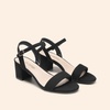 image:imageDREAM PAIRS Womens Low Heels Block Open Toe Ankle Strap Classic Short Chunky Sandals with Buckle for Daily Work Wedding PartyBlacksuede