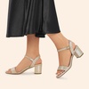 image:imageDREAM PAIRS Womens Low Heels Block Open Toe Ankle Strap Classic Short Chunky Sandals with Buckle for Daily Work Wedding PartyGoldglitter
