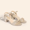 image:imageDREAM PAIRS Womens Low Heels Block Open Toe Ankle Strap Classic Short Chunky Sandals with Buckle for Daily Work Wedding PartyGoldglitter