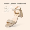 image:imageDREAM PAIRS Womens Low Heels Block Open Toe Ankle Strap Classic Short Chunky Sandals with Buckle for Daily Work Wedding PartyGoldglitter