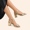 image:imageDREAM PAIRS Womens Low Heels Block Open Toe Ankle Strap Classic Short Chunky Sandals with Buckle for Daily Work Wedding PartyGoldmetallic