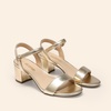 image:imageDREAM PAIRS Womens Low Heels Block Open Toe Ankle Strap Classic Short Chunky Sandals with Buckle for Daily Work Wedding PartyGoldmetallic