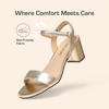 image:imageDREAM PAIRS Womens Low Heels Block Open Toe Ankle Strap Classic Short Chunky Sandals with Buckle for Daily Work Wedding PartyGoldmetallic