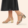 image:imageDREAM PAIRS Womens Low Heels Block Open Toe Ankle Strap Classic Short Chunky Sandals with Buckle for Daily Work Wedding PartyGoldmetallic