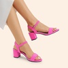 image:imageDREAM PAIRS Womens Low Heels Block Open Toe Ankle Strap Classic Short Chunky Sandals with Buckle for Daily Work Wedding PartyHot Pinksuede