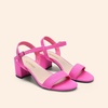 image:imageDREAM PAIRS Womens Low Heels Block Open Toe Ankle Strap Classic Short Chunky Sandals with Buckle for Daily Work Wedding PartyHot Pinksuede