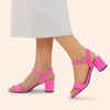 image:imageDREAM PAIRS Womens Low Heels Block Open Toe Ankle Strap Classic Short Chunky Sandals with Buckle for Daily Work Wedding PartyHot Pinksuede