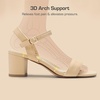 image:imageDREAM PAIRS Womens Low Heels Block Open Toe Ankle Strap Classic Short Chunky Sandals with Buckle for Daily Work Wedding PartyNude Pu